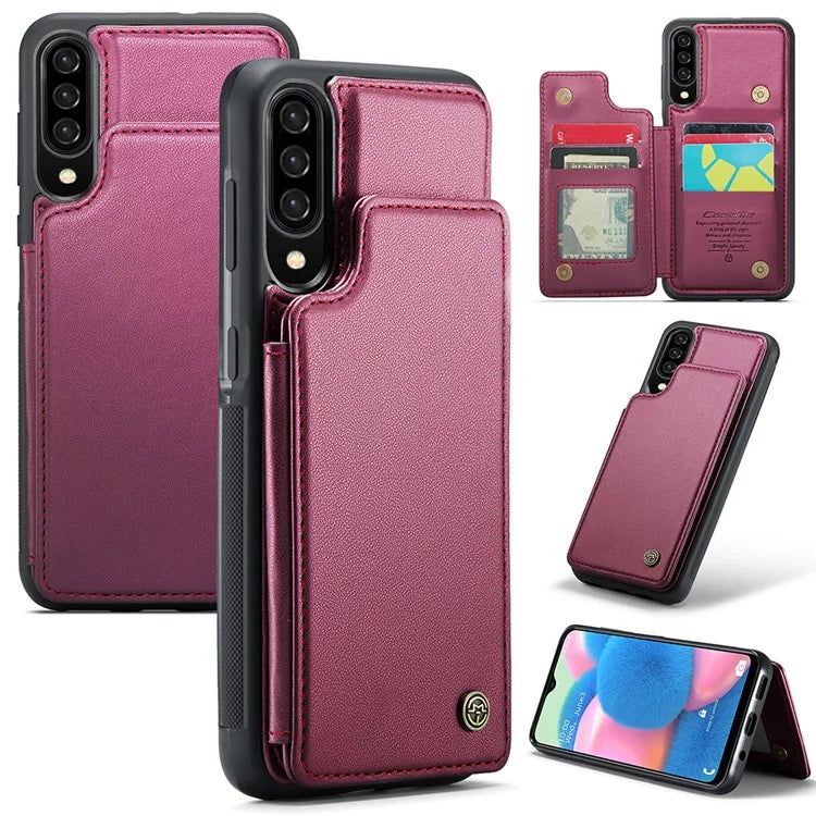 CASEME C22 Series for Samsung Galaxy A50 Case TPU+PU Leather Litchi Texture Kickstand Cover