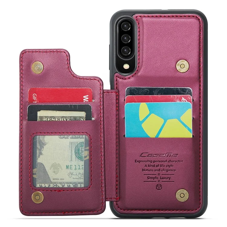CASEME C22 Series for Samsung Galaxy A50 Case TPU+PU Leather Litchi Texture Kickstand Cover