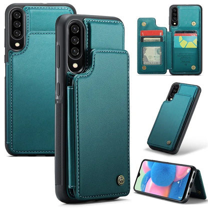 CASEME C22 Series for Samsung Galaxy A50 Case TPU+PU Leather Litchi Texture Kickstand Cover