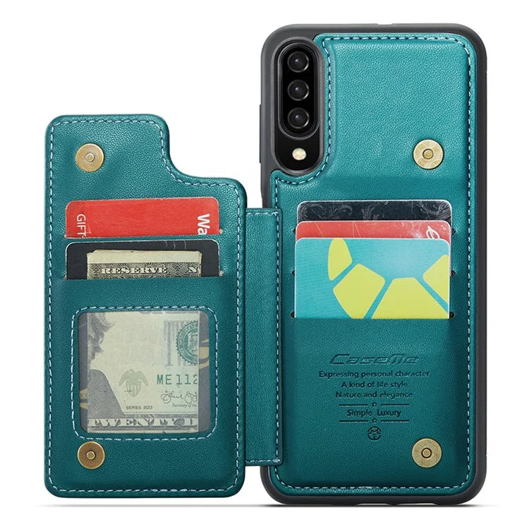 CASEME C22 Series for Samsung Galaxy A50 Case TPU+PU Leather Litchi Texture Kickstand Cover