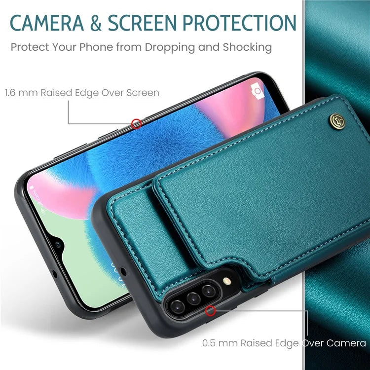 CASEME C22 Series for Samsung Galaxy A50 Case TPU+PU Leather Litchi Texture Kickstand Cover