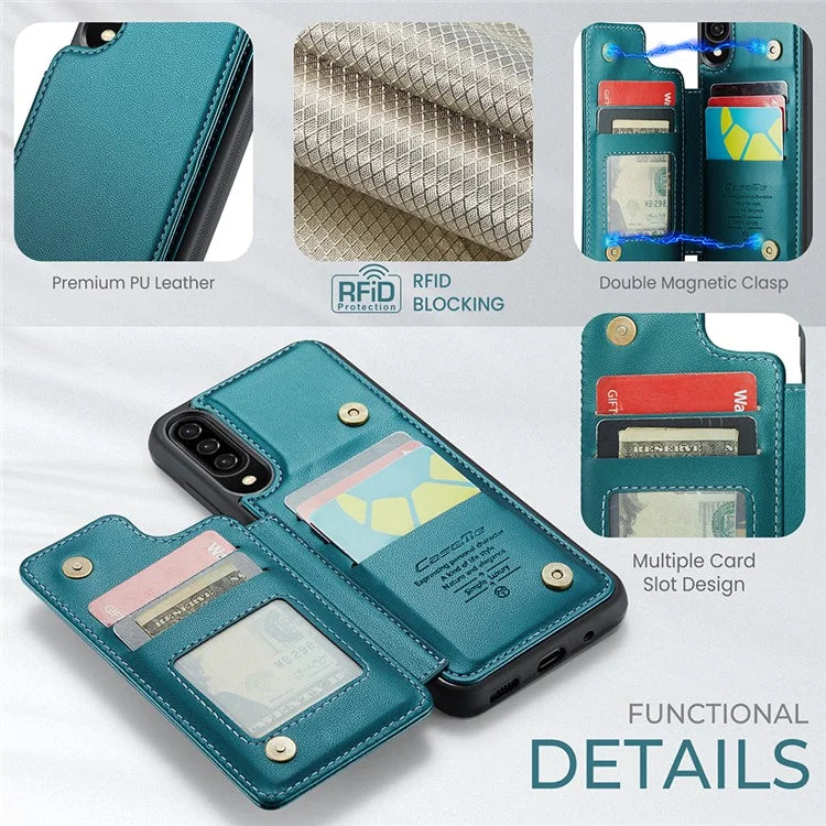 CASEME C22 Series for Samsung Galaxy A50 Case TPU+PU Leather Litchi Texture Kickstand Cover