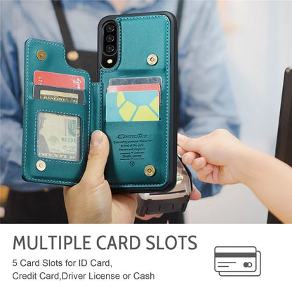 CASEME C22 Series for Samsung Galaxy A50 Case TPU+PU Leather Litchi Texture Kickstand Cover