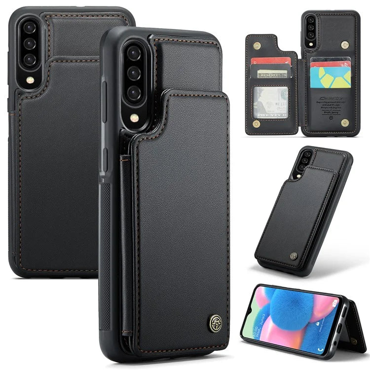CASEME C22 Series for Samsung Galaxy A50 Case TPU+PU Leather Litchi Texture Kickstand Cover