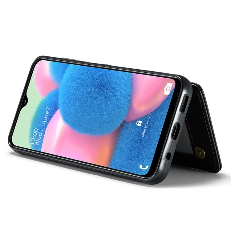 CASEME C22 Series for Samsung Galaxy A50 Case TPU+PU Leather Litchi Texture Kickstand Cover