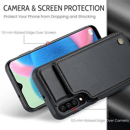 CASEME C22 Series for Samsung Galaxy A50 Case TPU+PU Leather Litchi Texture Kickstand Cover