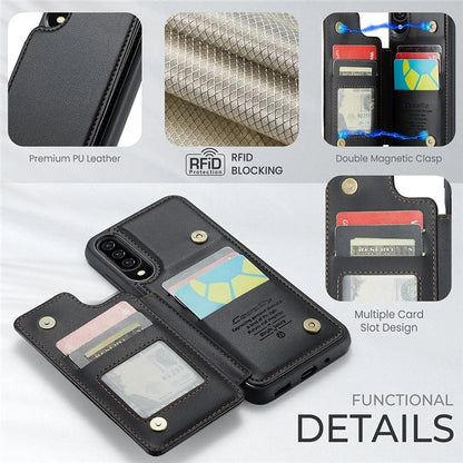 CASEME C22 Series for Samsung Galaxy A50 Case TPU+PU Leather Litchi Texture Kickstand Cover