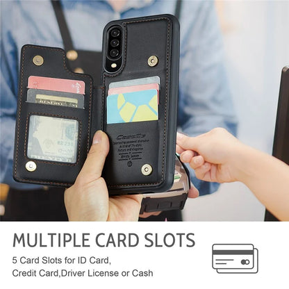 CASEME C22 Series for Samsung Galaxy A50 Case TPU+PU Leather Litchi Texture Kickstand Cover