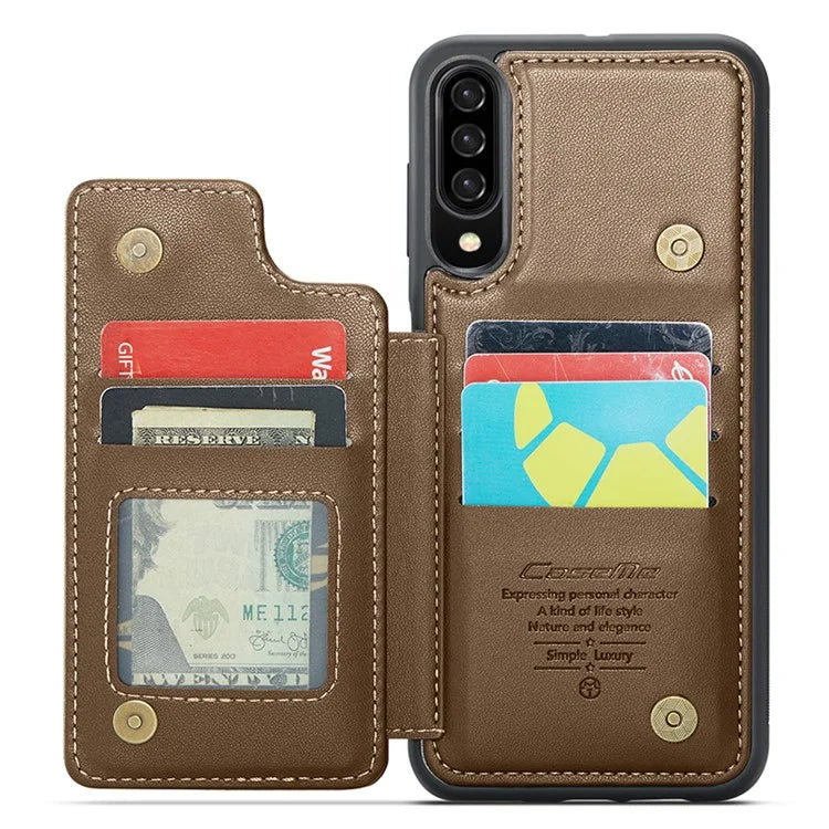CASEME C22 Series for Samsung Galaxy A50 Case TPU+PU Leather Litchi Texture Kickstand Cover