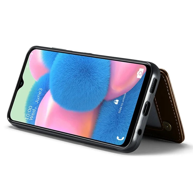 CASEME C22 Series for Samsung Galaxy A50 Case TPU+PU Leather Litchi Texture Kickstand Cover