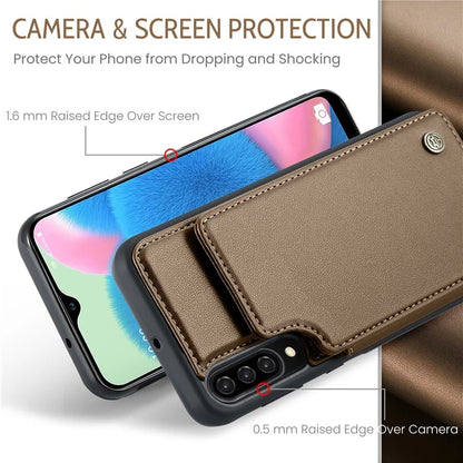 CASEME C22 Series for Samsung Galaxy A50 Case TPU+PU Leather Litchi Texture Kickstand Cover