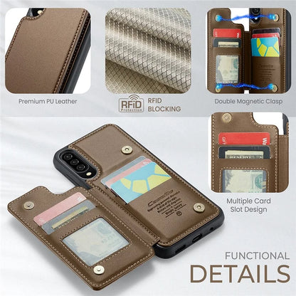 CASEME C22 Series for Samsung Galaxy A50 Case TPU+PU Leather Litchi Texture Kickstand Cover