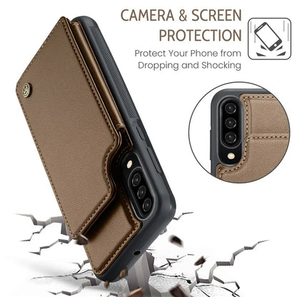 CASEME C22 Series for Samsung Galaxy A50 Case TPU+PU Leather Litchi Texture Kickstand Cover