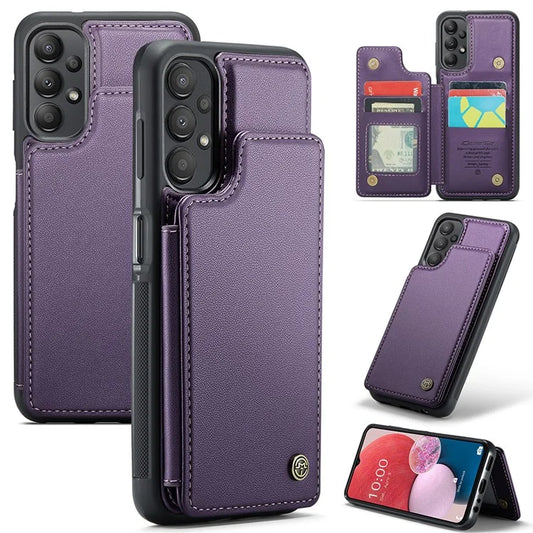 CASEME C22 Series for Samsung Galaxy A13 4G Case Glossy RFID Blocking Phone Shell with Card Holder
