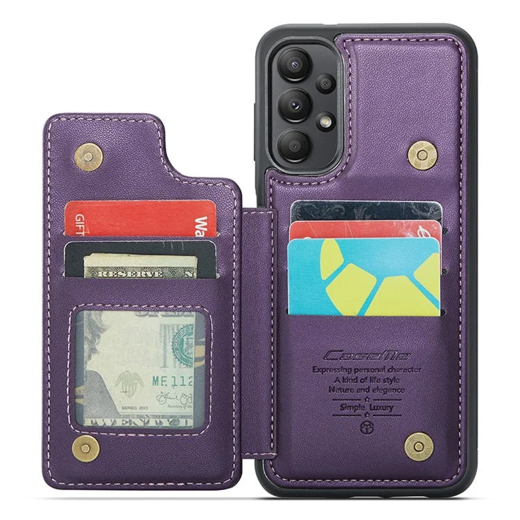 CASEME C22 Series for Samsung Galaxy A13 4G Case Glossy RFID Blocking Phone Shell with Card Holder