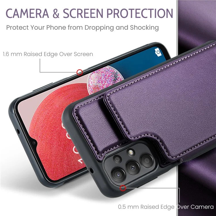 CASEME C22 Series for Samsung Galaxy A13 4G Case Glossy RFID Blocking Phone Shell with Card Holder