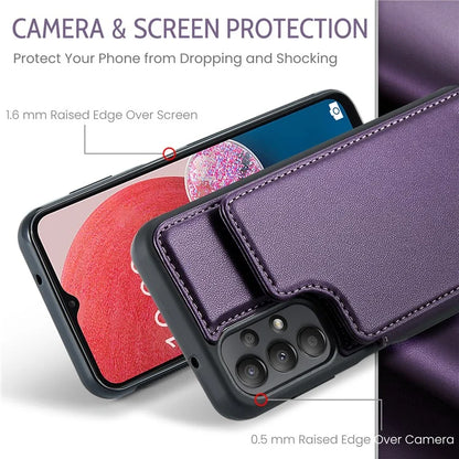 CASEME C22 Series for Samsung Galaxy A13 4G Case Glossy RFID Blocking Phone Shell with Card Holder