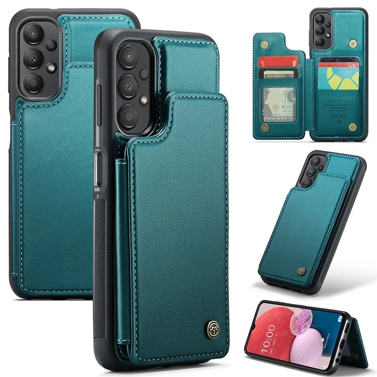 CASEME C22 Series for Samsung Galaxy A13 4G Case Glossy RFID Blocking Phone Shell with Card Holder