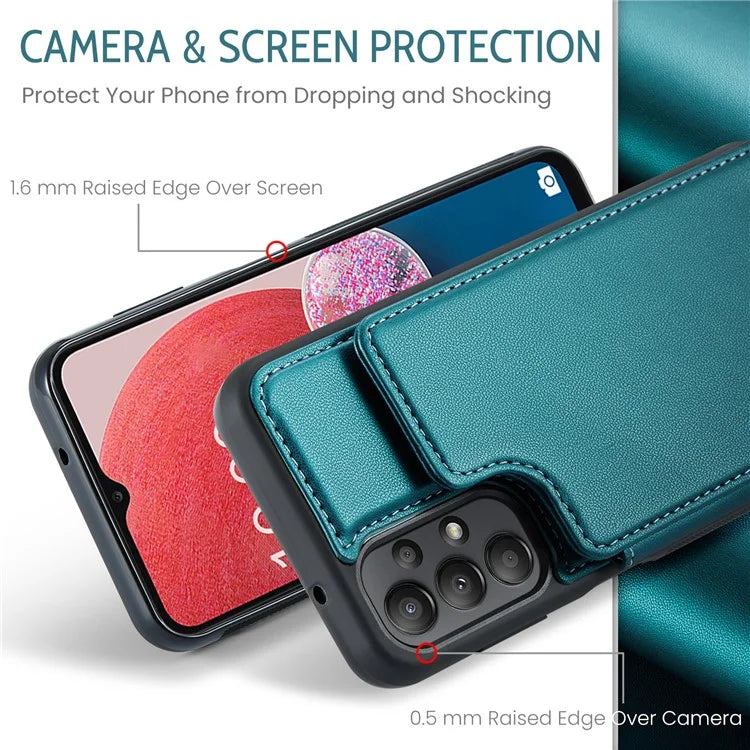 CASEME C22 Series for Samsung Galaxy A13 4G Case Glossy RFID Blocking Phone Shell with Card Holder