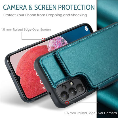 CASEME C22 Series for Samsung Galaxy A13 4G Case Glossy RFID Blocking Phone Shell with Card Holder