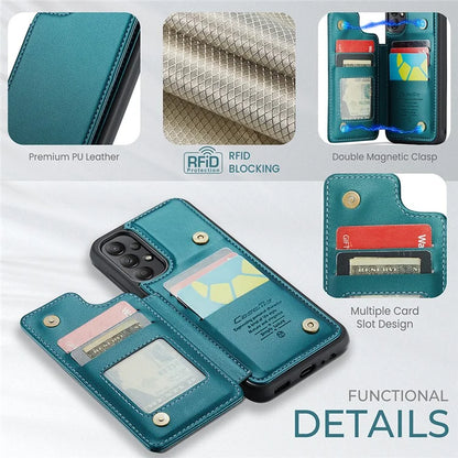 CASEME C22 Series for Samsung Galaxy A13 4G Case Glossy RFID Blocking Phone Shell with Card Holder