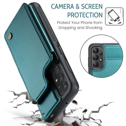 CASEME C22 Series for Samsung Galaxy A13 4G Case Glossy RFID Blocking Phone Shell with Card Holder