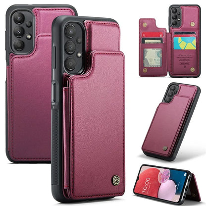 CASEME C22 Series for Samsung Galaxy A13 4G Case Glossy RFID Blocking Phone Shell with Card Holder
