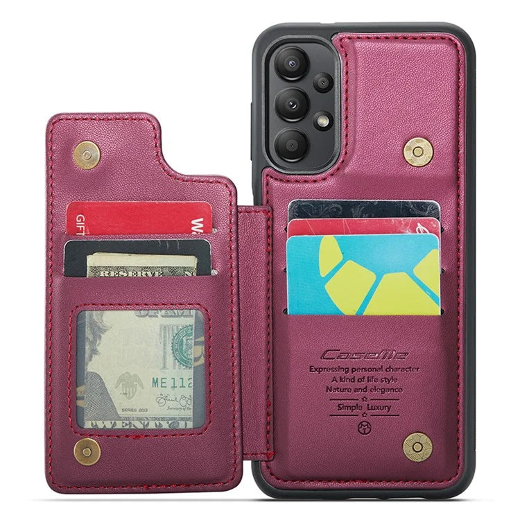 CASEME C22 Series for Samsung Galaxy A13 4G Case Glossy RFID Blocking Phone Shell with Card Holder
