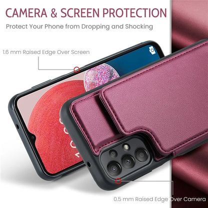 CASEME C22 Series for Samsung Galaxy A13 4G Case Glossy RFID Blocking Phone Shell with Card Holder