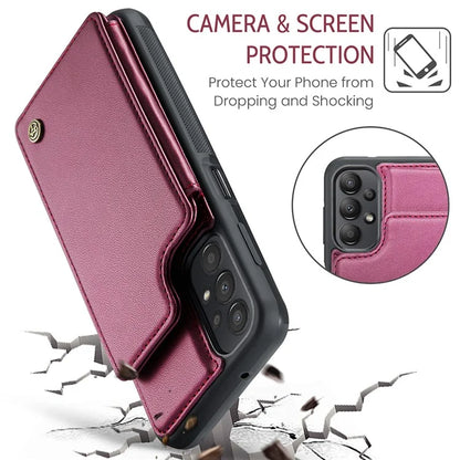 CASEME C22 Series for Samsung Galaxy A13 4G Case Glossy RFID Blocking Phone Shell with Card Holder