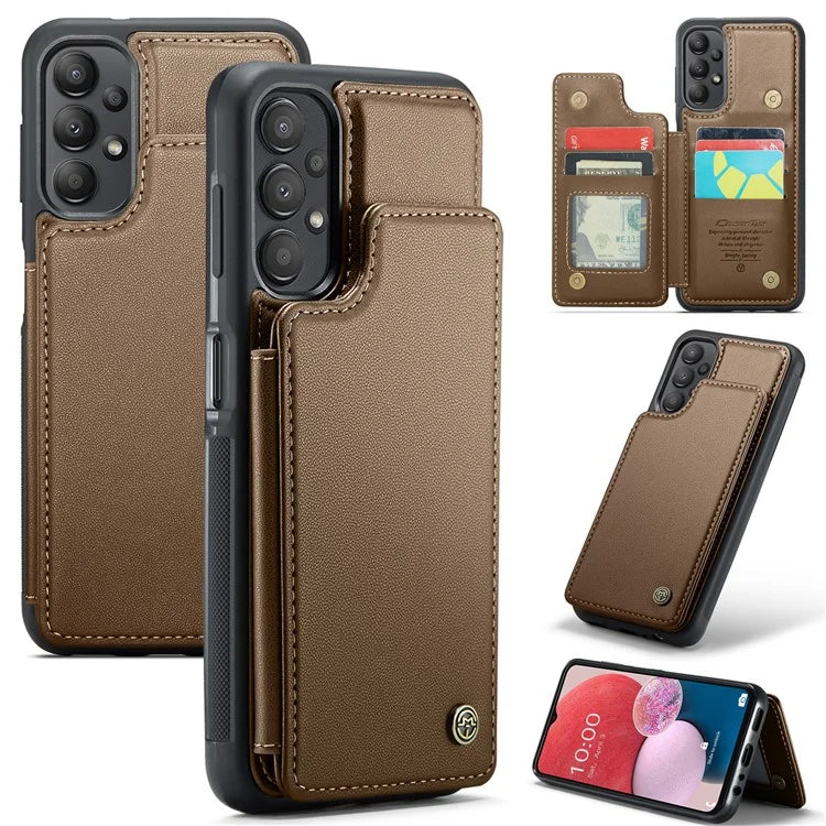CASEME C22 Series for Samsung Galaxy A13 4G Case Glossy RFID Blocking Phone Shell with Card Holder