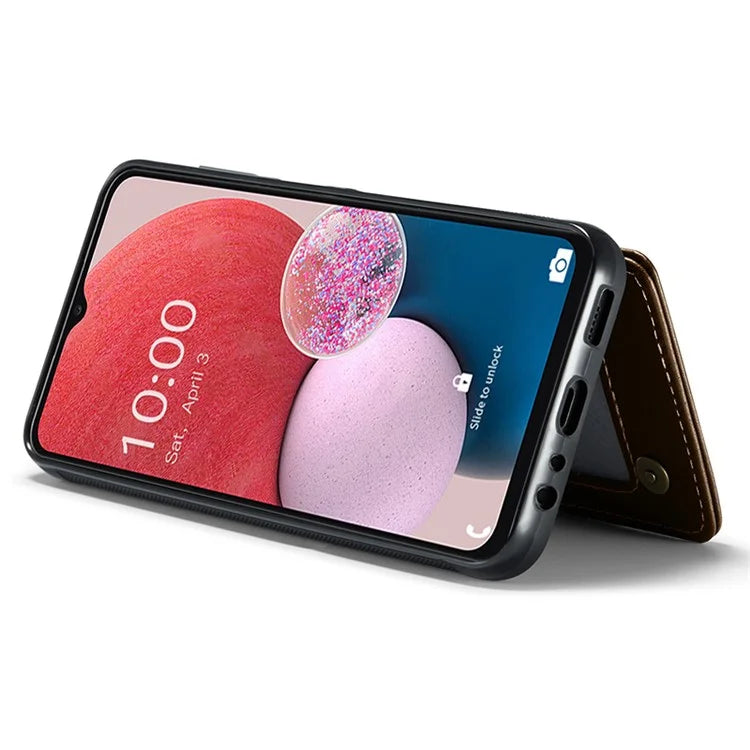 CASEME C22 Series for Samsung Galaxy A13 4G Case Glossy RFID Blocking Phone Shell with Card Holder