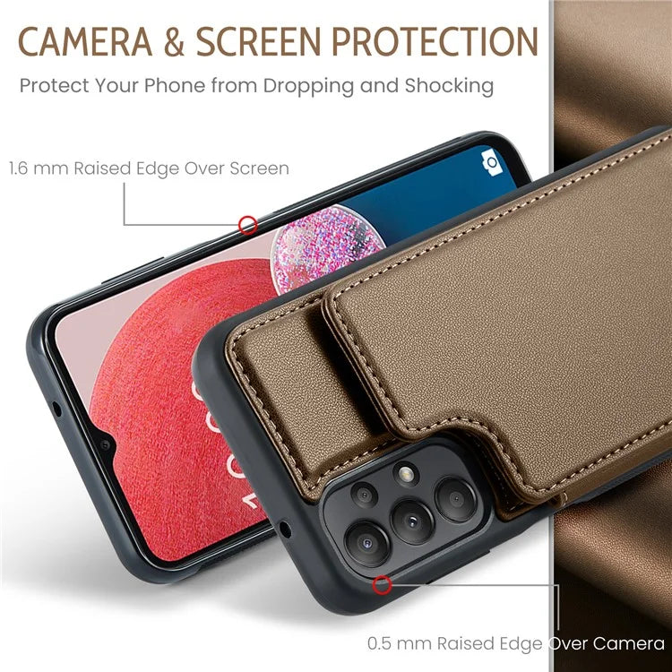 CASEME C22 Series for Samsung Galaxy A13 4G Case Glossy RFID Blocking Phone Shell with Card Holder