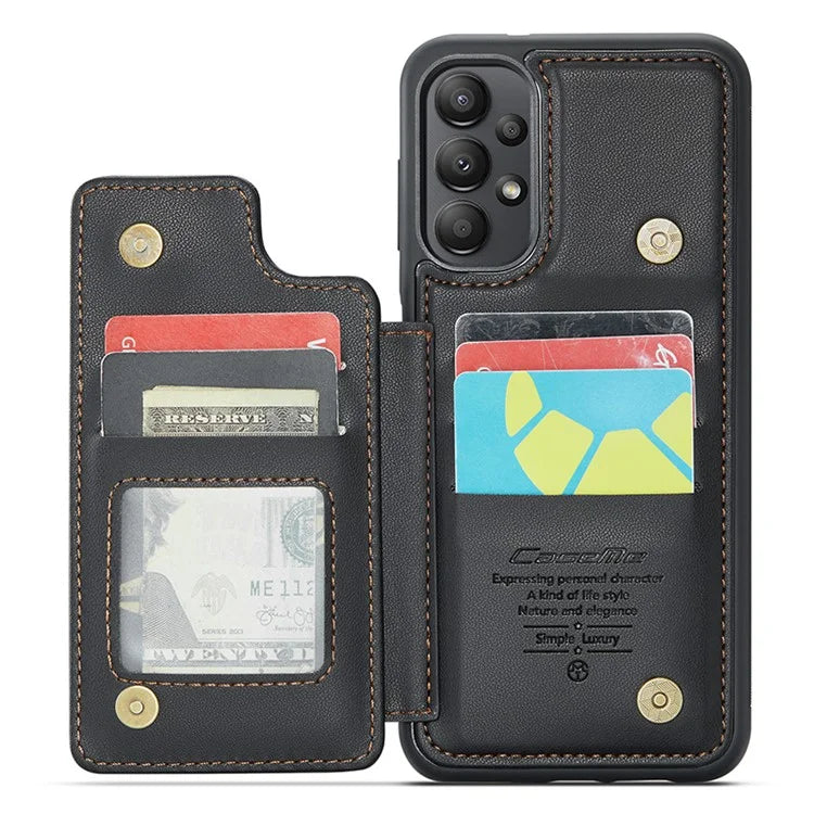 CASEME C22 Series for Samsung Galaxy A13 4G Case Glossy RFID Blocking Phone Shell with Card Holder
