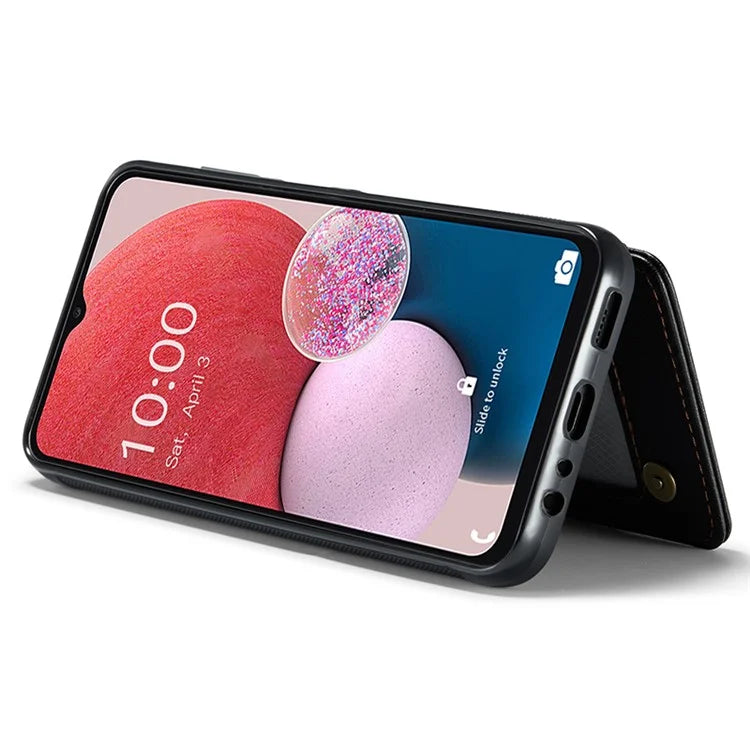 CASEME C22 Series for Samsung Galaxy A13 4G Case Glossy RFID Blocking Phone Shell with Card Holder