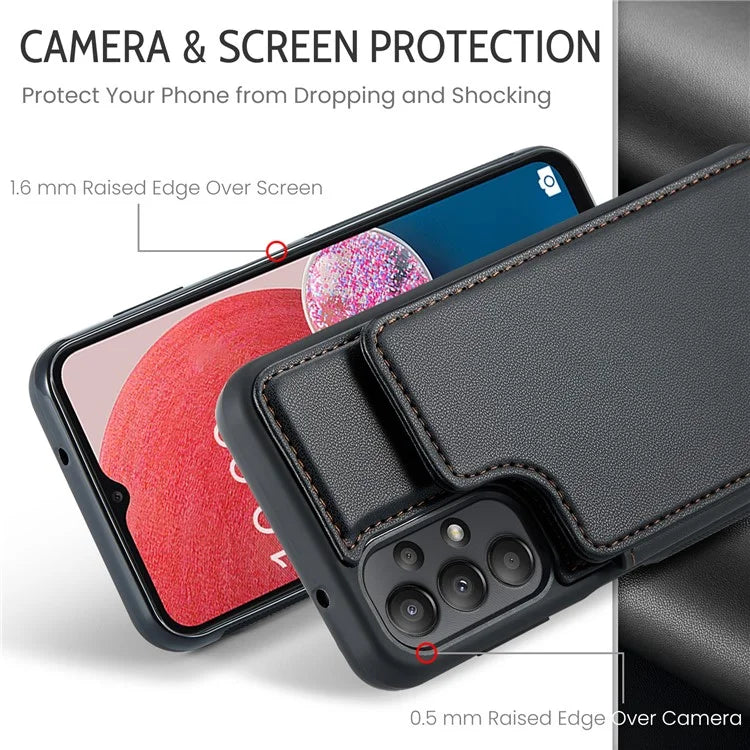 CASEME C22 Series for Samsung Galaxy A13 4G Case Glossy RFID Blocking Phone Shell with Card Holder