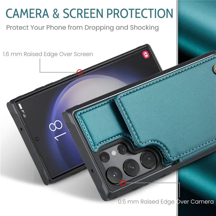 CASEME C22 Series for Samsung Galaxy S23 Ultra Case RFID Blocking Kickstand Smart Phone Protector