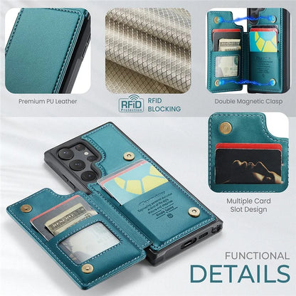 CASEME C22 Series for Samsung Galaxy S23 Ultra Case RFID Blocking Kickstand Smart Phone Protector