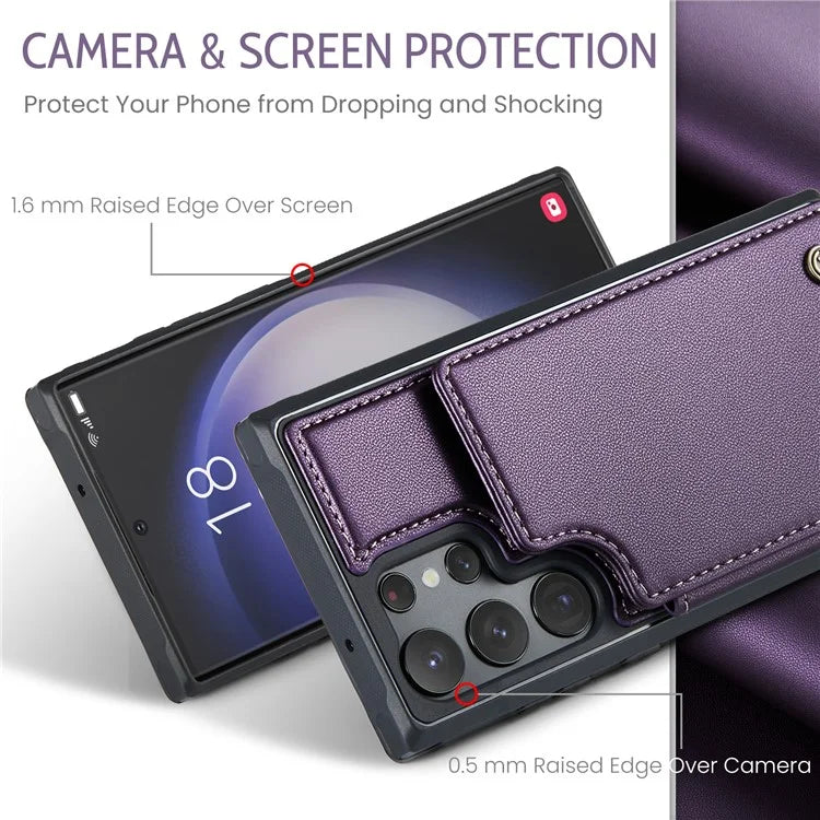 CASEME C22 Series for Samsung Galaxy S23 Ultra Case RFID Blocking Kickstand Smart Phone Protector