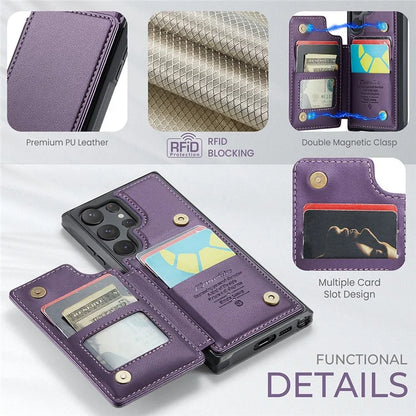 CASEME C22 Series for Samsung Galaxy S23 Ultra Case RFID Blocking Kickstand Smart Phone Protector