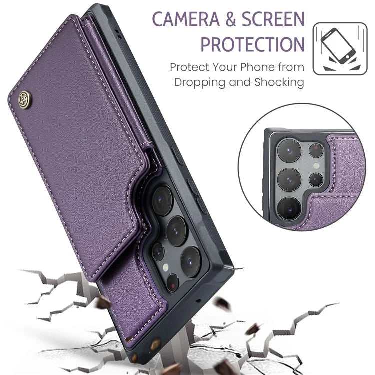 CASEME C22 Series for Samsung Galaxy S23 Ultra Case RFID Blocking Kickstand Smart Phone Protector