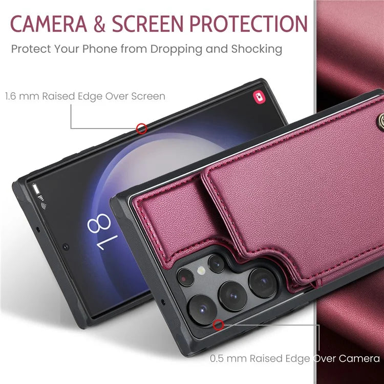 CASEME C22 Series for Samsung Galaxy S23 Ultra Case RFID Blocking Kickstand Smart Phone Protector