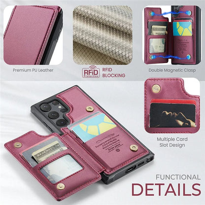 CASEME C22 Series for Samsung Galaxy S23 Ultra Case RFID Blocking Kickstand Smart Phone Protector