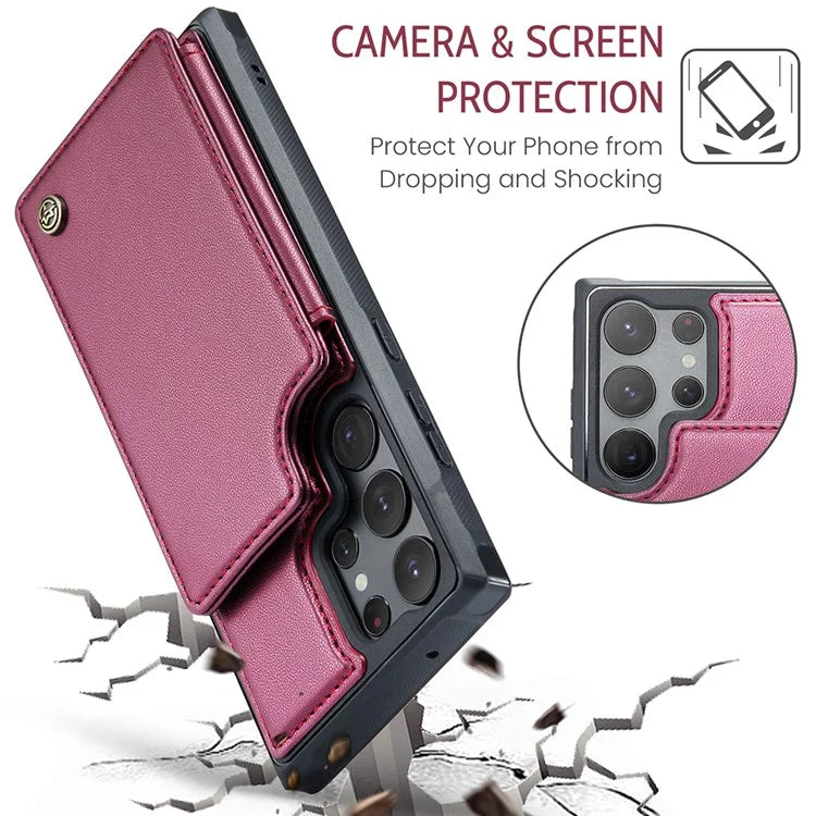 CASEME C22 Series for Samsung Galaxy S23 Ultra Case RFID Blocking Kickstand Smart Phone Protector