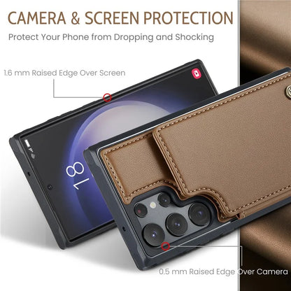 CASEME C22 Series for Samsung Galaxy S23 Ultra Case RFID Blocking Kickstand Smart Phone Protector