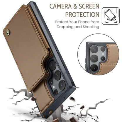 CASEME C22 Series for Samsung Galaxy S23 Ultra Case RFID Blocking Kickstand Smart Phone Protector