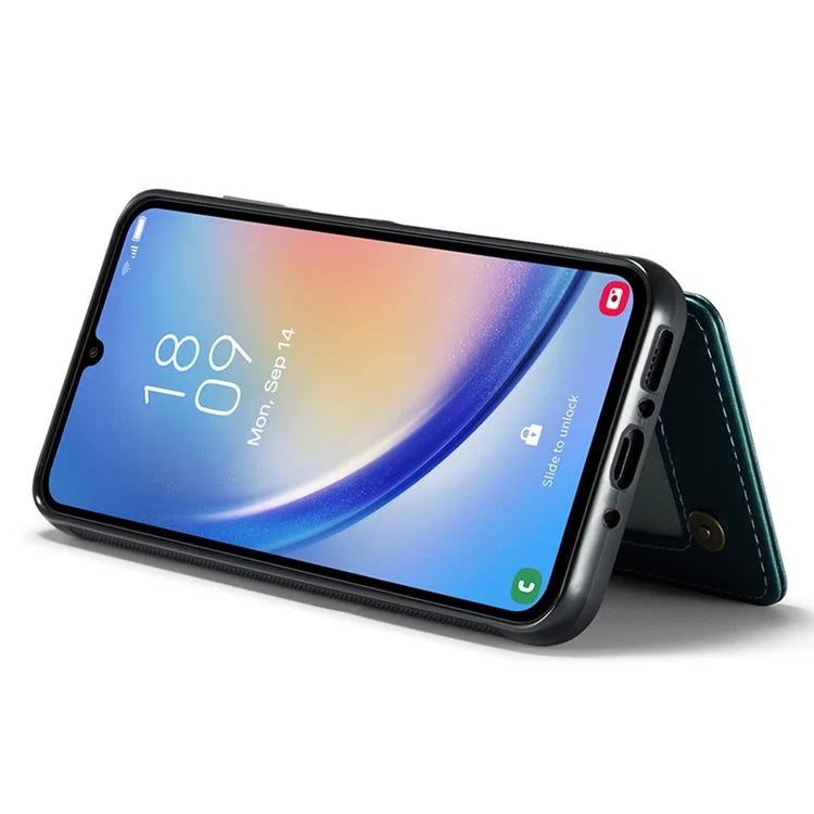 CASEME C22 Series For Samsung Galaxy A34 5G Case Glossy RFID Blocking Leather Phone Cover