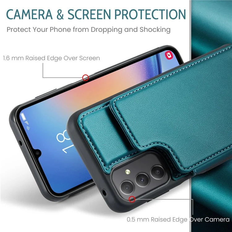 CASEME C22 Series For Samsung Galaxy A34 5G Case Glossy RFID Blocking Leather Phone Cover