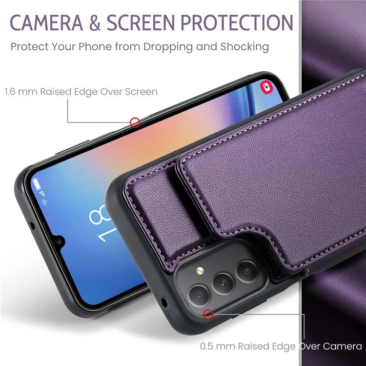 CASEME C22 Series For Samsung Galaxy A34 5G Case Glossy RFID Blocking Leather Phone Cover