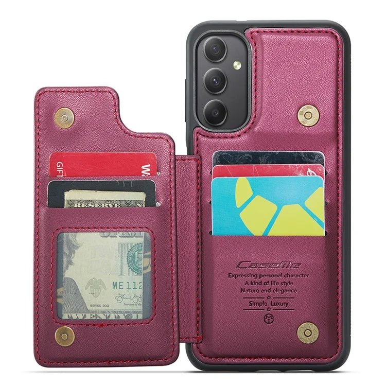 CASEME C22 Series For Samsung Galaxy A34 5G Case Glossy RFID Blocking Leather Phone Cover